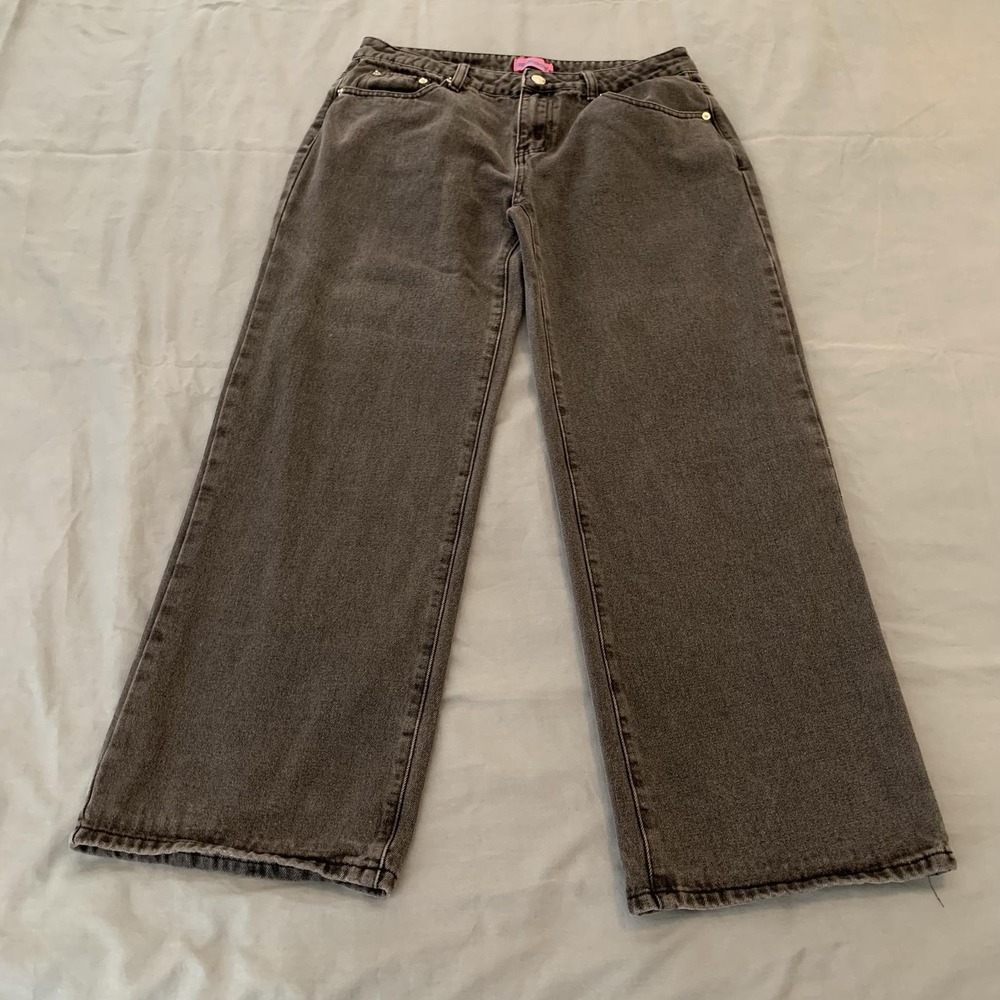 Edikted‎ Jeans Womens M (30x27) Charcoal Mid Rise Baggy Loose Streetwear Skater